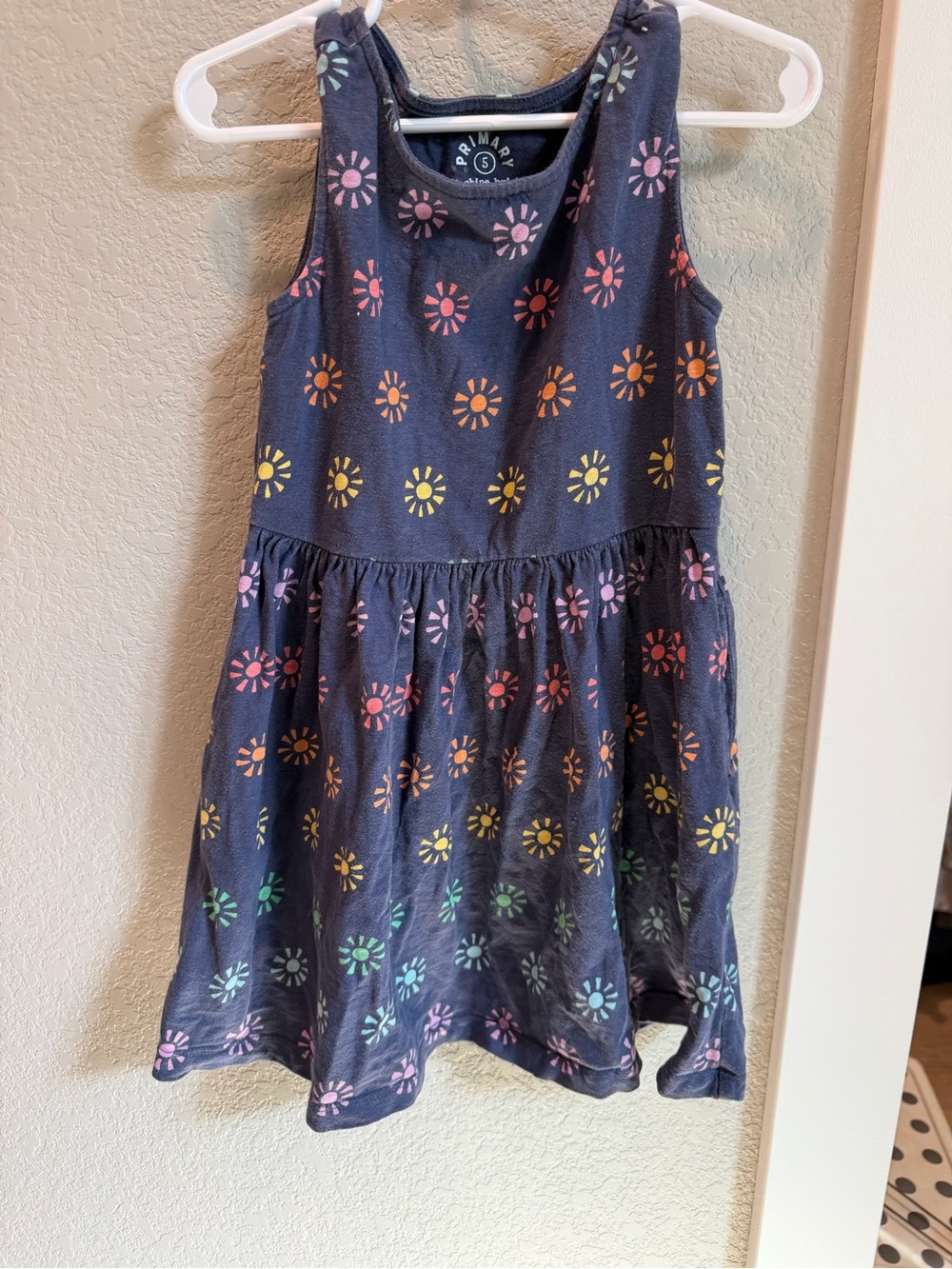 Primark Navy Dress with Multicolor Daisy Print - Girls